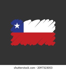 Flag of Chile, brush stroke background