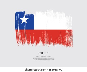 Flag of Chile, brush stroke background