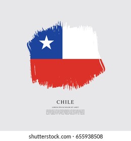 Flag of Chile, brush stroke background