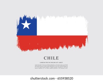 Flag of Chile, brush stroke background