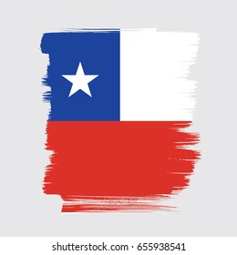 Flag of Chile, brush stroke background