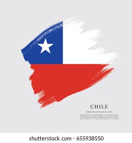 Flag of Chile, brush stroke background