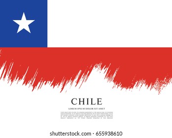Flag of Chile, brush stroke background