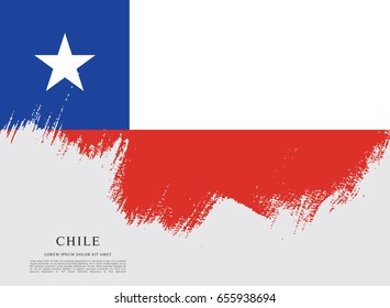 Flag of Chile, brush stroke background