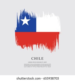 Flag of Chile, brush stroke background