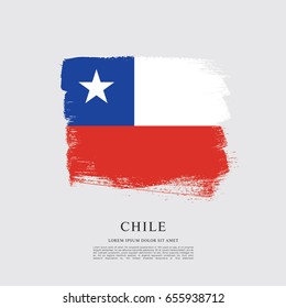 Flag of Chile, brush stroke background