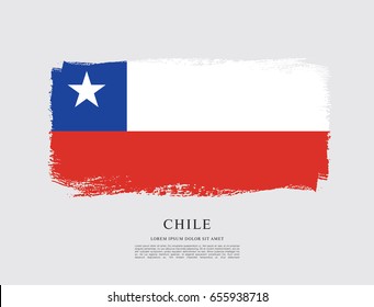 Flag of Chile, brush stroke background