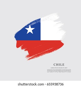 Flag of Chile, brush stroke background