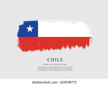 Flag of Chile, brush stroke background