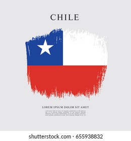 Flag of Chile, brush stroke background