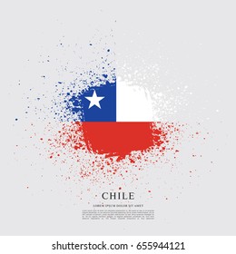 Flag of Chile, brush stroke background