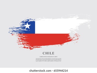 Flag of Chile, brush stroke background