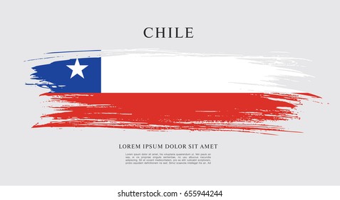 Flag of Chile, brush stroke background