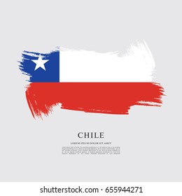 Flag of Chile, brush stroke background