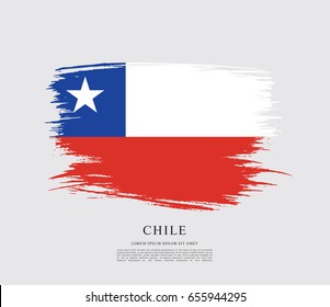 Flag of Chile, brush stroke background
