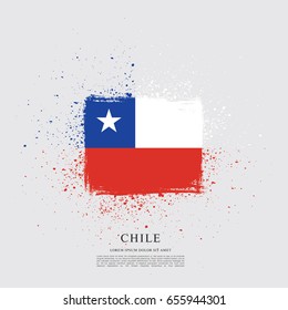 Flag of Chile, brush stroke background