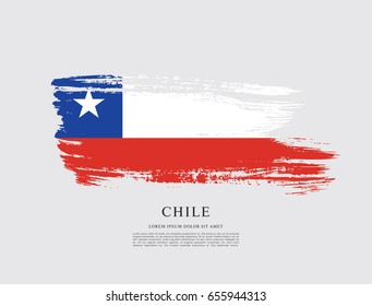Flag of Chile, brush stroke background