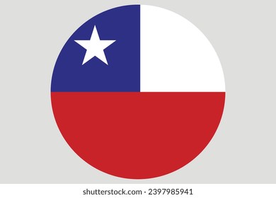 Flag of Chile. Chilean national symbol in official colors. Template icon. Abstract vector background. Round glass light ball, 3D big bubble, sphere.