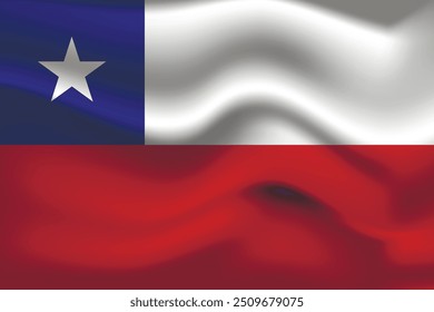 Bandera de Chile. Símbolo nacional chileno en colores oficiales. Icono de Plantilla. Fondo de Vector Abstractas.