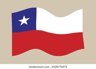 Bandeira do Chile. Símbolo nacional chileno em cores oficiais. Ícone Modelo. Vetor de fundo abstrato.