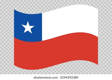 Flag of Chile. Chilean national symbol in official colors. Template icon. Abstract vector background.