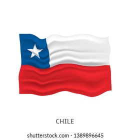 Flag of Chile. Chilian Waving flag, Vector illustration
