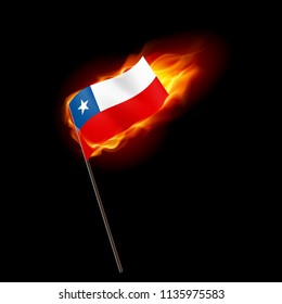 Flag of Chile. Concept Illustration of Crisis or War Conflict with Chilean flag