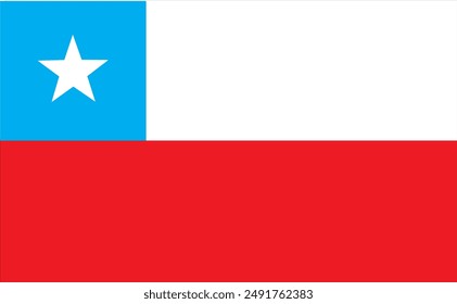 Flag of Chile country Contains Tri color with star