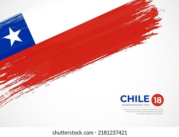 chilenische Flagge mit kreativem, gemaltetem Pinselstrich, strukturierter Hintergrund
