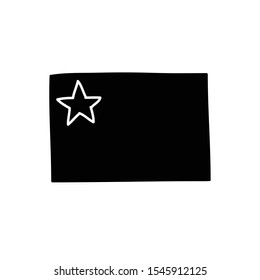 flag of Chile doodle icon, vector illustration