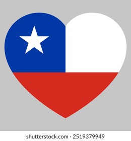 bandeira do Chile em forma de coração símbolo do amor