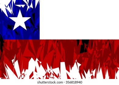 Flag of Chile in grunge style. Vector illustration.