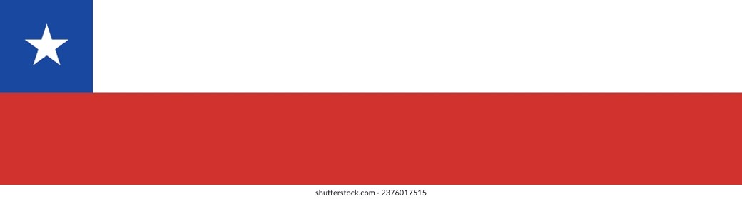 The flag of Chile. Flag icon. A long banner. Standard color. Computer illustration. Digital illustration. Vector illustration.