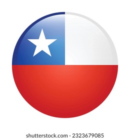 The flag of Chile. Flag icon. Standard color. Circle icon flag. 3d illustration. Computer illustration. Digital illustration. Vector illustration.