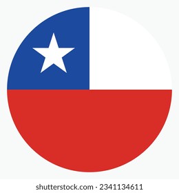The flag of Chile. Flag icon. Standard color. Circle icon flag. Computer illustration. Digital illustration. Vector illustration.