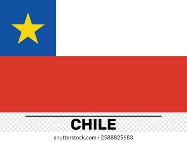 The flag of Chile. Flag icon. Standard color. Circle icon flag. Digital illustration. Vector illustration.