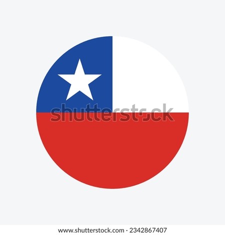 The flag of Chile. Flag icon. Standard color. Circle icon flag. Computer illustration. Digital illustration. Vector illustration.