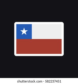 flag of Chile icon. vector illustration