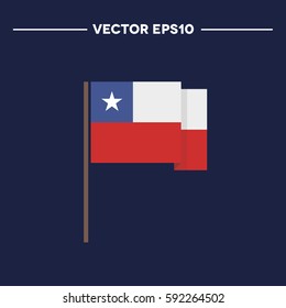 flag of Chile icon. vector illustration