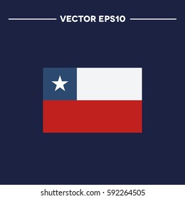 flag of Chile icon. vector illustration