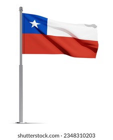 Flag of Chile isolated on white background. EPS10 vector