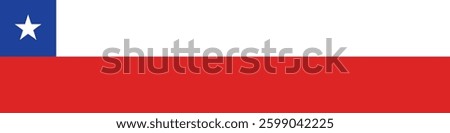 Flag of Chile. Chile flag long banner digital vector illustration