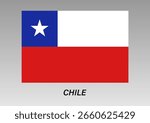 Flag of Chile. Chile National Flag. Vector Illustration.