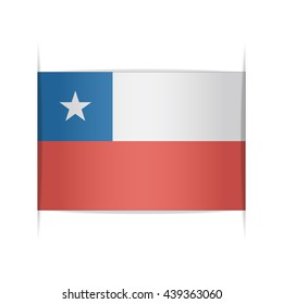 Flag of Chile, officially the Republic of Chile. Vector illustration of a stylized flag. The slit in the paper with shadows. Element for infographics.