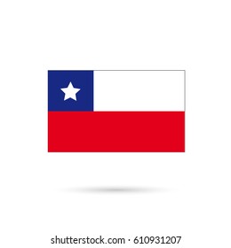 Flag of Chile on white background