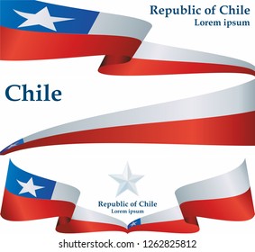 Flag of Chile, Republic of Chile. Template for award design, an official document with the flag of Chile. Bright, colorful vector illustration.