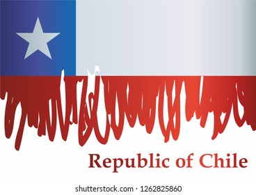 Flag of Chile, Republic of Chile. Template for award design, an official document with the flag of Chile. Bright, colorful vector illustration.