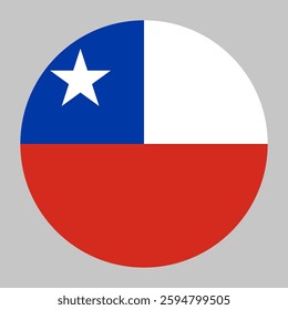 Flag of Chile round shape, national symbol