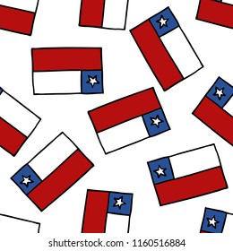 flag of Chile seamless doodle pattern