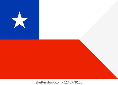 Flag of Chile. Symbol of Independence Day, souvenir soccer game banner, language button , icon.